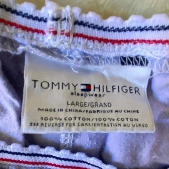 Tommy Hilfiger Flannel Lounge Pajama Pant Purplish Stripe Dog print Size L - Picture 4 of 4